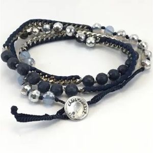 Chloe + Isabel Navy & Silver Wrap Bracelet!